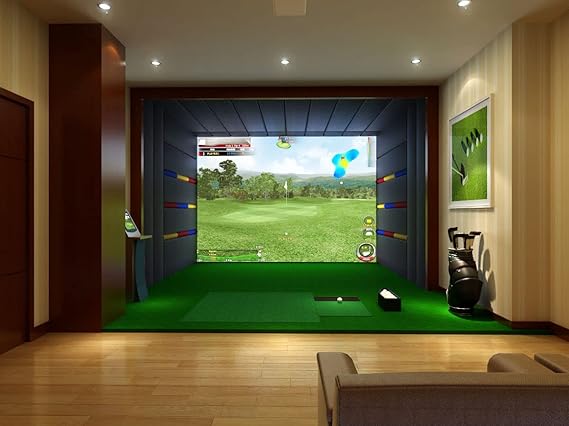 Golf Simulator - Indoor Training System for Home & Commercial Use, Includes HD Impact Screen, Compatible with All Golf Launch Monitors