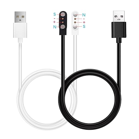 2 Pin Chargers for Da Fit Smart Watch Charger, 2-Pack [Model A + Model B, One fit] 2.8mm Magnetic USB Charging Cable for Smart Watches with The Da Fit app