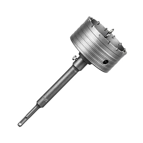 SALI Concrete Hole Saw Kits 4-5/16"(110mm)Tungsten Steel Wall Hole Cutter Drill Bit Sets with 220mm SDS Plus Shank Connecting Rod,110mm Center Positioning Drill Bits for Cinder Block,Brick,Adobe Wall