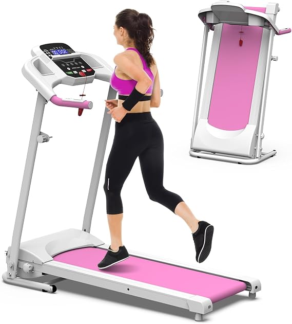 Compact Home Treadmillwith 3-Level Manual Incline, 2.5HP Motor Running Treadmill for Home, Heart Rate Sensor, 0.5-7.5 MPH Speed, LCD Display, 265LBS Capacity for Workout & Fat Loss