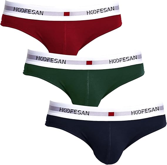 HOOFESAN Mens Underwear Briefs Pack Stretch Cotton Low Rise Briefs for Men Wide Waistband Multipack