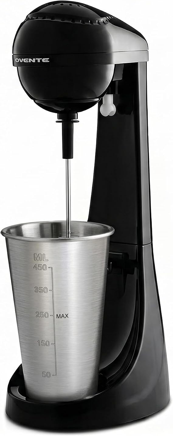 OVENTE Classic Milkshake Maker and Electric Drink Mixer, Black MS2070B