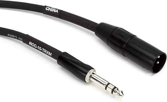 Roland Siyah Serisi Ara Bağlantı Kablosu, 1/4-İnç TRS - XLR (Erkek), 3,5 Metre