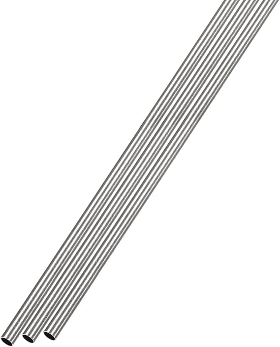 METALLIXITY 304 Stainless Steel Tube (2mm OD x 0.15mm Wall T x 250mm L) 3Pcs, Straight Tubing - for Home Furnishing, Machinery