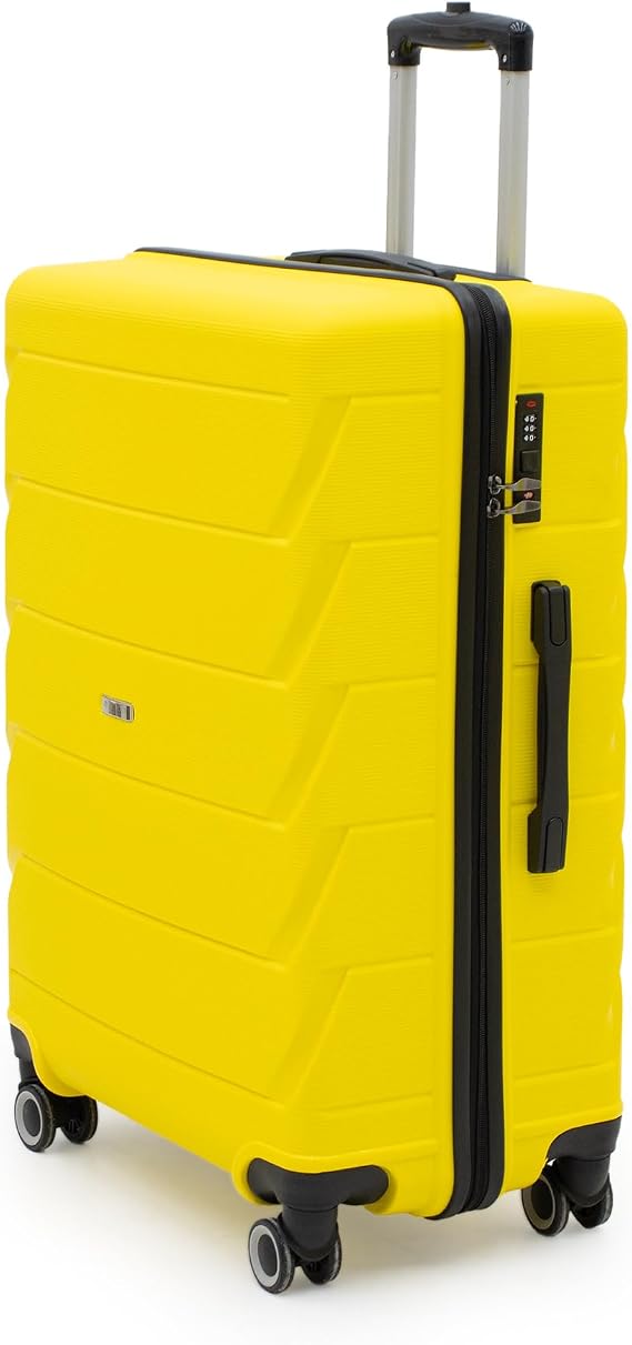 Cotpoly Large Size Suitcase, Polypropylene Suitcase, Capella Shockproof Suitcase (Yellow Large)