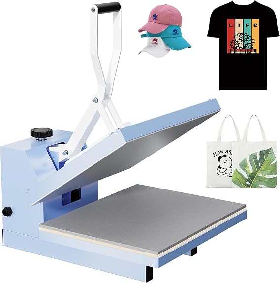 16x20 Heat Press, Digital Professional Sublimation Machine, Fast Heating, Industrial Quality with Adjustable Pressure Industrial Digital Heat Press Machine Sublimation for T-Shirt, Light Blue