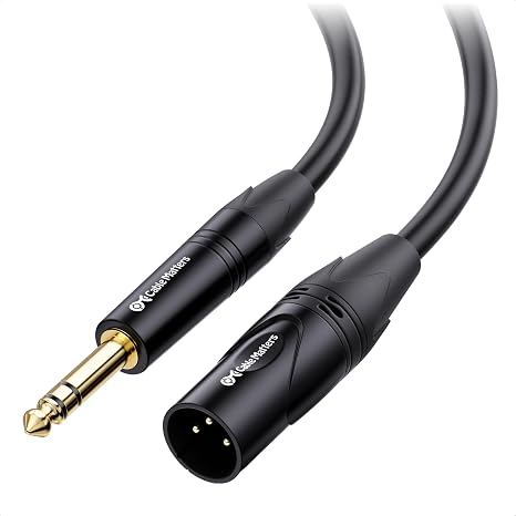 Cable Matters 6.35mm 1/4 Inch TRS to XLR Cable, Male to Male, 3ft | XLR to TRS Cable, M-M, Black, Not for Microphone Use