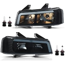 CHEDA LED Headlights Assembly Headlamp Compatible with Chevy Express GMC Savana 1500 2003-2014/ Fit Express Savana 2500 3500 2003-2023 Smoky Lens Black Housing Faros Conjunto De Faros