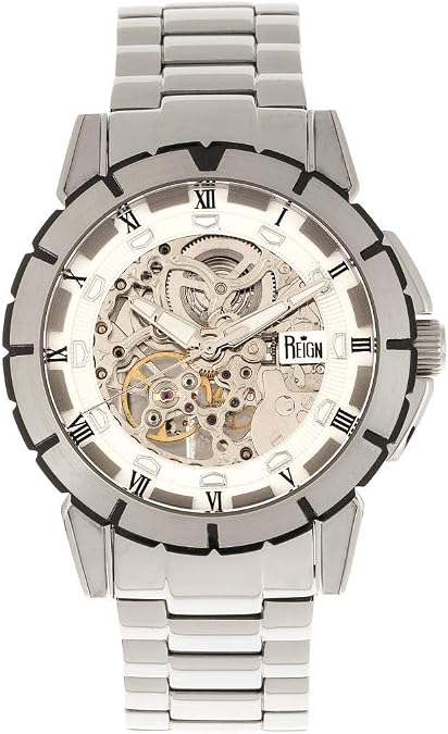 Reign Philippe Automatic Skeleton Dial Bracelet Watch, Silver, REIRN4601