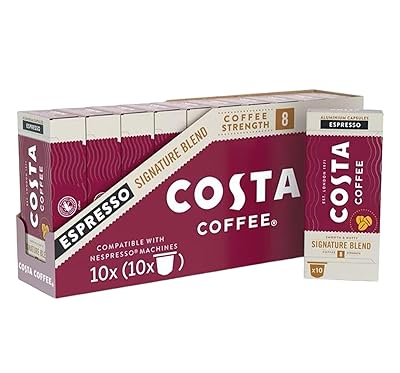 Costa Signature Blend Aluminum Coffee Capsules Pack of 10, Total 100 Pods