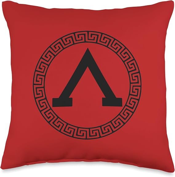 Ancient Spartan Shield Throw Pillow
