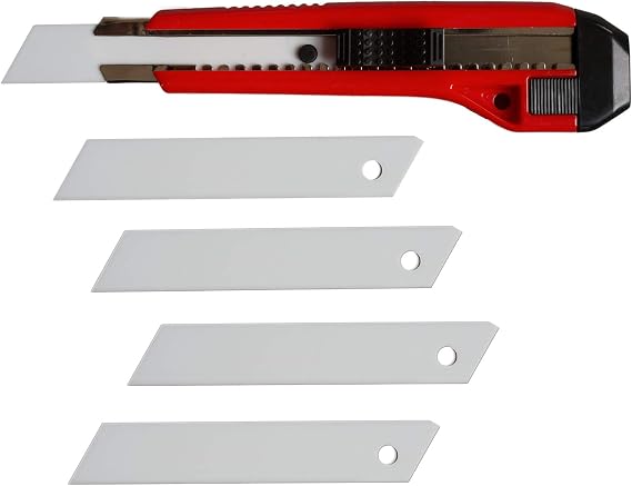 MINISCRAPER Ceramic Snap -Off Blades 5 Pack with Utility Knife