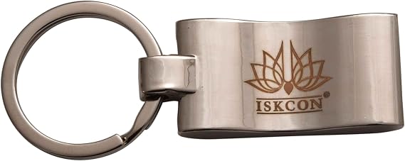 Blessfull Healing ISKCON Metal Keychain Rectangle shape