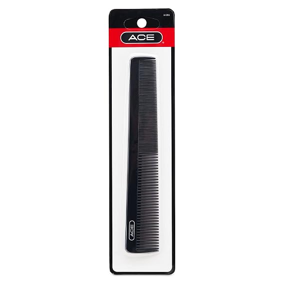 GOODY ACE ACE All Purpose Hair Comb - 7 Inch, Black - Great for All Hair Types - Fine Comb Teeth for Thin to Medium Hair,61286, 1 Count (Pack of 1)