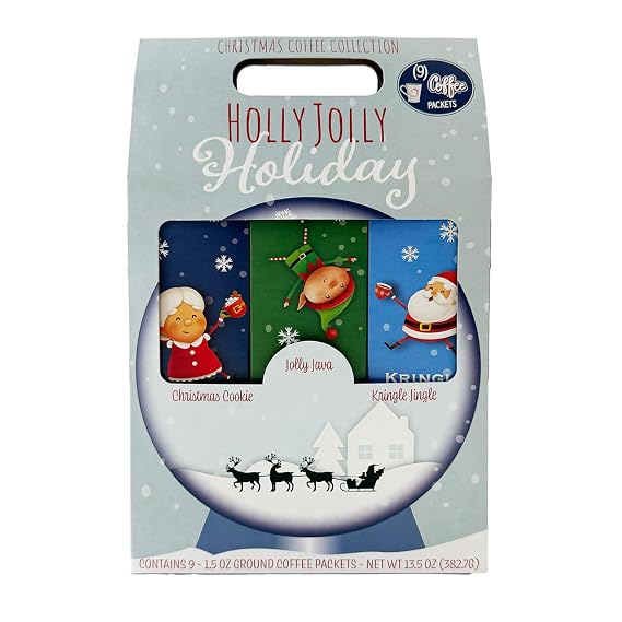 Holly Jolly Holiday 9 Count Ground Coffee Gift Set Collection