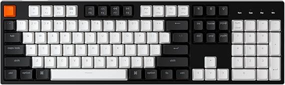Keychron C2 Full Size Wired Mechanical Keyboard for Mac, Hot-swappable, Gateron G Pro Red Switch, White Backlight, 104 Keys ABS keycaps Gaming Keyboard for Windows,Type-C Braid Cable