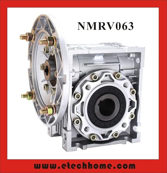 Davitu DC Motor - NMRV063 Worm Reducer 14mm 19mm 24mm input shaft 5:1-100 :1 Gear Ratio Worm Gearbox 90 Degree Speed Reducer - (Speed(RPM): ratio 15 to 1, Voltage(V): IEC Flange 80B14)