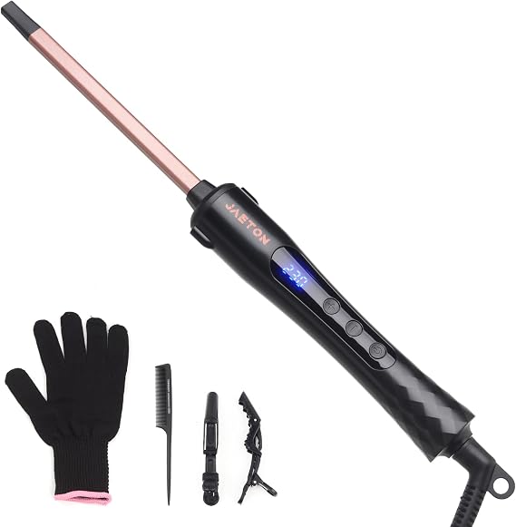 JAETON Small Curling Iron 3/8 Inch, 9mm Thin Hair Curling Wand