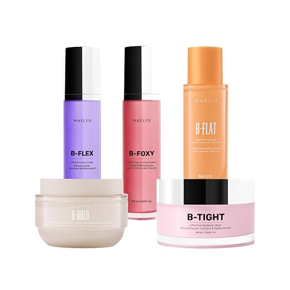 MAELYS Full Body Reshaping Bundle - B-TIGHT Lift & Firm Booty Mask - B-THICC Booty Enhancing Mask - B-FLEX Firming Arm Cream - B-FLAT Belly Firming Body Cream - B-FOXY Inner Thigh Firming Cream