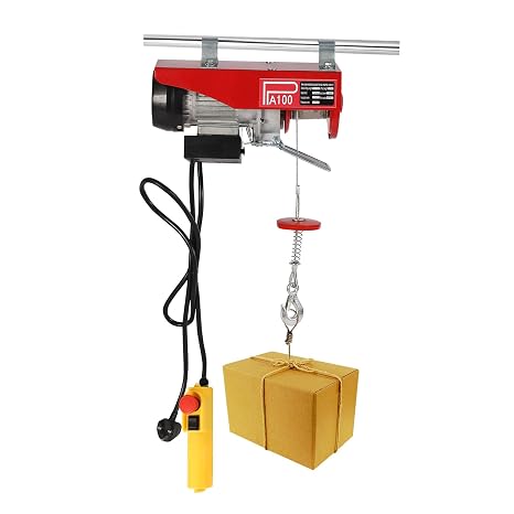 Electric Pulley Crane Scaffold Hoist Winch 480W/220V Electric Hoist, Workshop Garage Cable Lift with Remote Control Electrical Rope/Cable for Garage Warehouses Factories