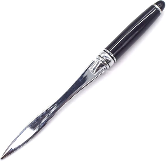 AUEAR, Metal Letter Opener Envelope Slitter Paper Knife for Women Men Home Office (Black)