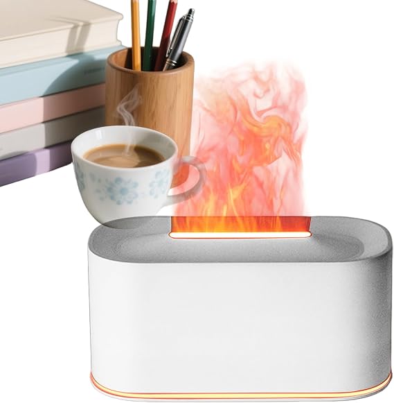 Diffuser Flame - 220ml Aromatherapy Device with 7-Color Lights,Cool Mist Scent Diffuser | for Office Travelers Dormitory Nursery Bedroom Study Hotel Classroom Apartment Nightstand Desk Yoga