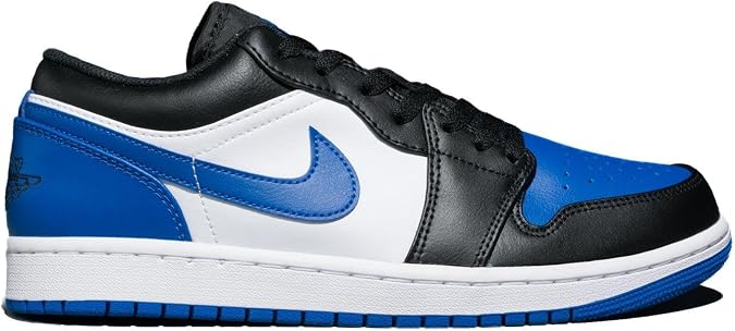 Jordan Men's Air 1 Low White/Royal Blue-Black-White (553558 140) - 12 | Casual Shoes