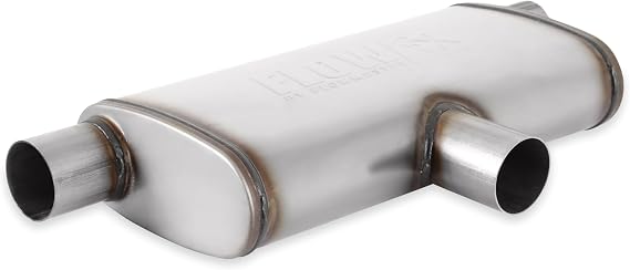 Flowmaster 72206 FlowFX Muffler 2.5 Inlet/Outlet - Oval Body - Transverse - Moderate Sound 409 Stainless Steel