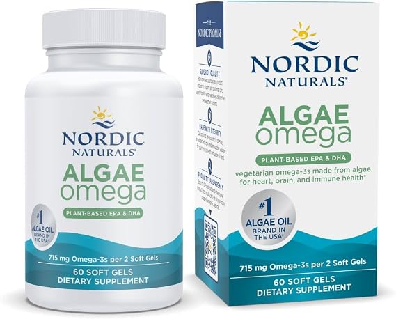 Nordic Naturals Algae Omega, 715mg Vegan EPA+DHA, Plant-Based - 60 Count