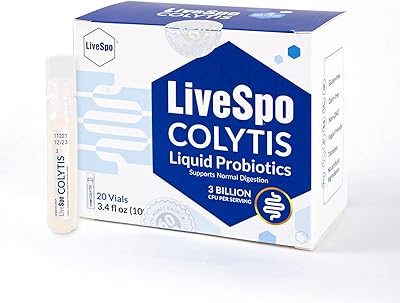 livespo Colytis Liquid Spore Probiotics for Gut Health Women Men | Daily Probiotic Drink for Digestive Advantage, Immune Support Supplement - Gluten, Soy and Dairy-Free 20 Vials