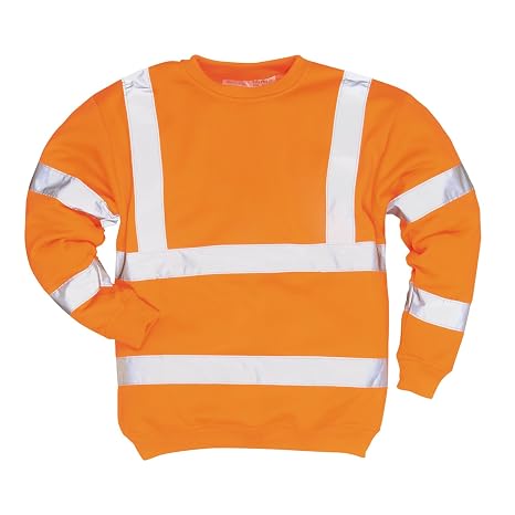 Portwest B303 High Visibility Reflective Sweatshirt Orange, X-Small