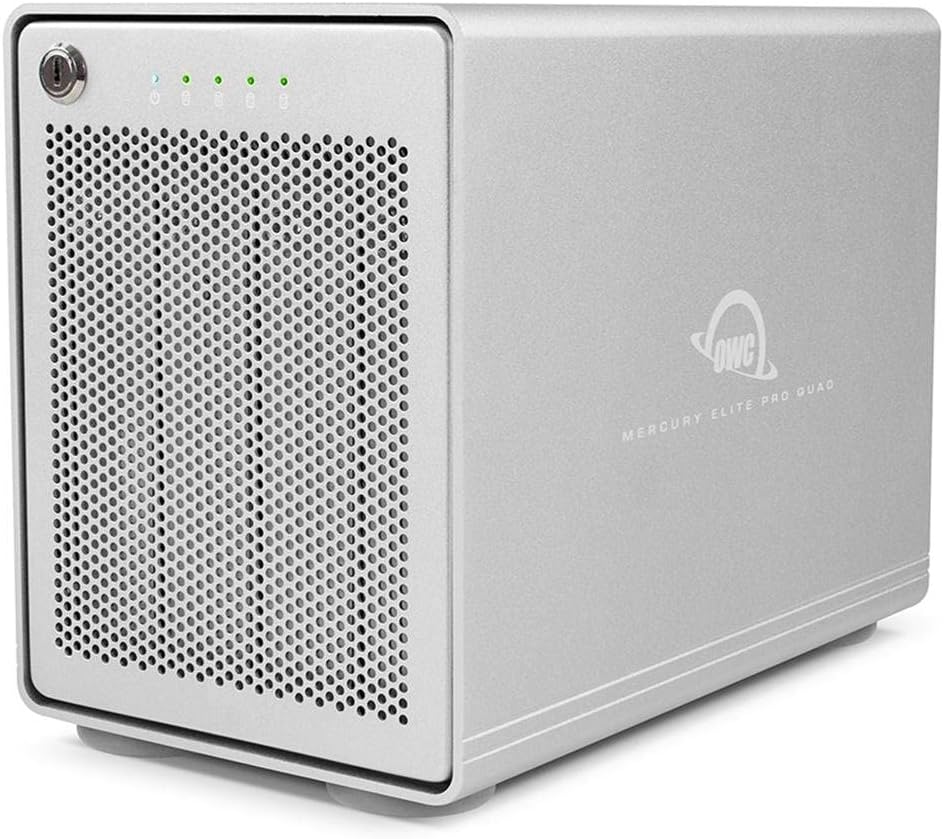 OWC Mercury Elite Pro Thunderbolt 3 Quad RAID Ready JBOD 4-Bay Storage Enclosure for 2.5" and 3.5" drives - Mac or Windows PC