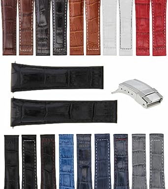 Ewatchparts 20MM LEATHER BAND STRAP FOR ROLEX DAYTONA 16518 PRESIDENT SHORT-MEDIUM-LONG CLASP