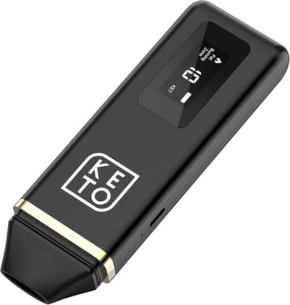 Ketone Breath Meter, Professional Ketone Breath Analyzer with 64-Reading Historical Memory, High-Precision Sensor, Portable Ketone Tester for Monitoring Ketosis Levels on Keto, Low-Carb (Black)