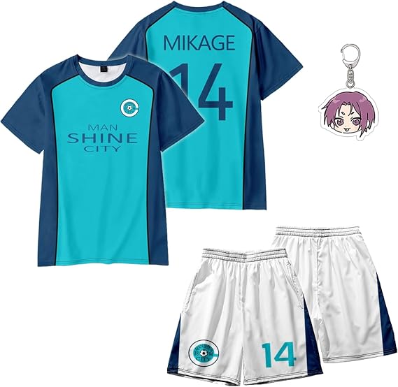 Blue Lock Jersey Set Bachira Nagi Rin Blue Lock Shirt and Pants Anime Costume Cosplay Shido