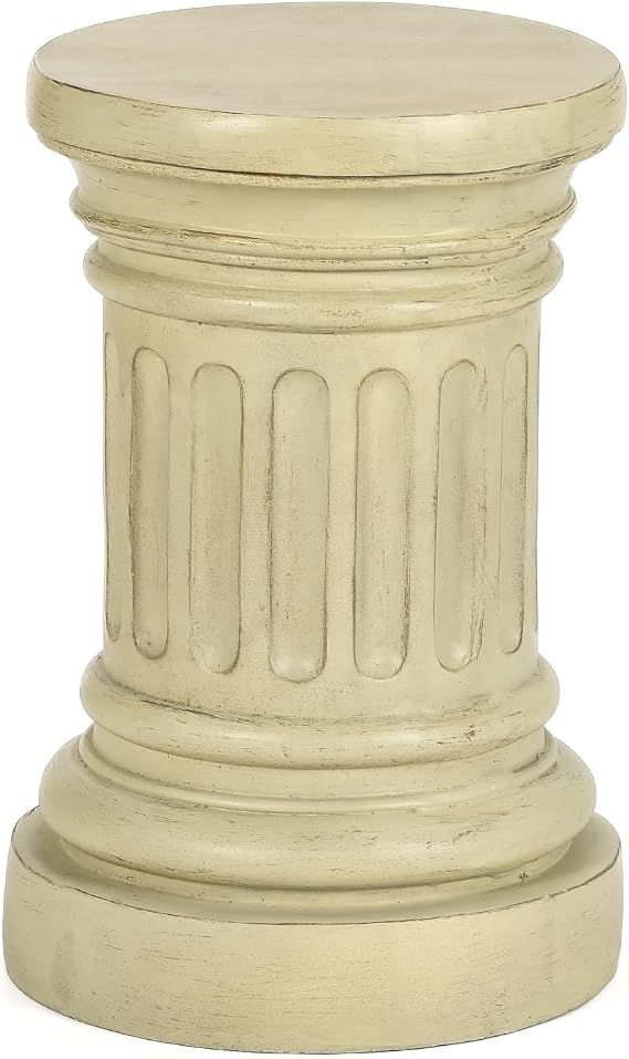 18" Roman Column Pedestal Stand for Statues, MgO Weatherproof Plinth