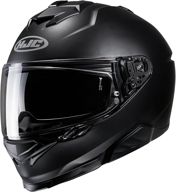 HJC Helmets Smart HJC i71 Solid HJH247 SEMI FLAT BLACK Motorcycle Helmet, Full Face Helmet, Built-in Sun Visor, Ventilation, Interior Attachment and Removal, Compatible with Built-in Intercom