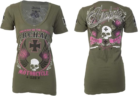 Archaic by Affliction Women's T-Shirt Love Skull