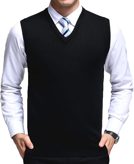 Men's Sleeveless Sweater Vest Classic V-Neck Knitwear Wool Blend Knitted Pullover Plain Autumn Winter Warm Tank Top
