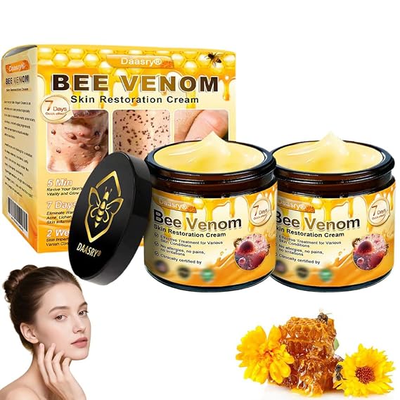 Daasry Dermal Gold Bee Venom Skin Restoration Cream, Advanced Bee Venom Skin Treatment Cream, bee venom All-in-One Cream-50g, Anti-Aging, Hydrating, Natural Ingredients for All skin Types (2PC)