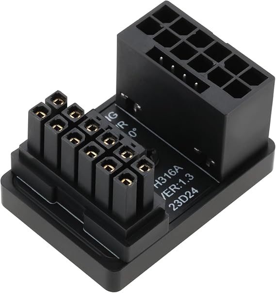 OTOTEC 1x 12VHPWR 12+4 Pin Power Adapter ATX 3.0 16 Pins GPU PCIe5.0 180 Degree Angle Power Adapter Connector 600W Compatible with RTX 4090 4080 4070Ti 3090Ti Graphic Card Type A