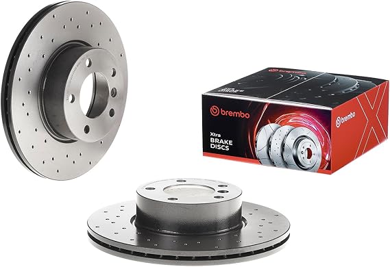 Brembo 09.B337.2X Xtra UV Coated vented drilled Front Brake Rotor BMW/BMW (BRILLIANCE) OE# 34116855006