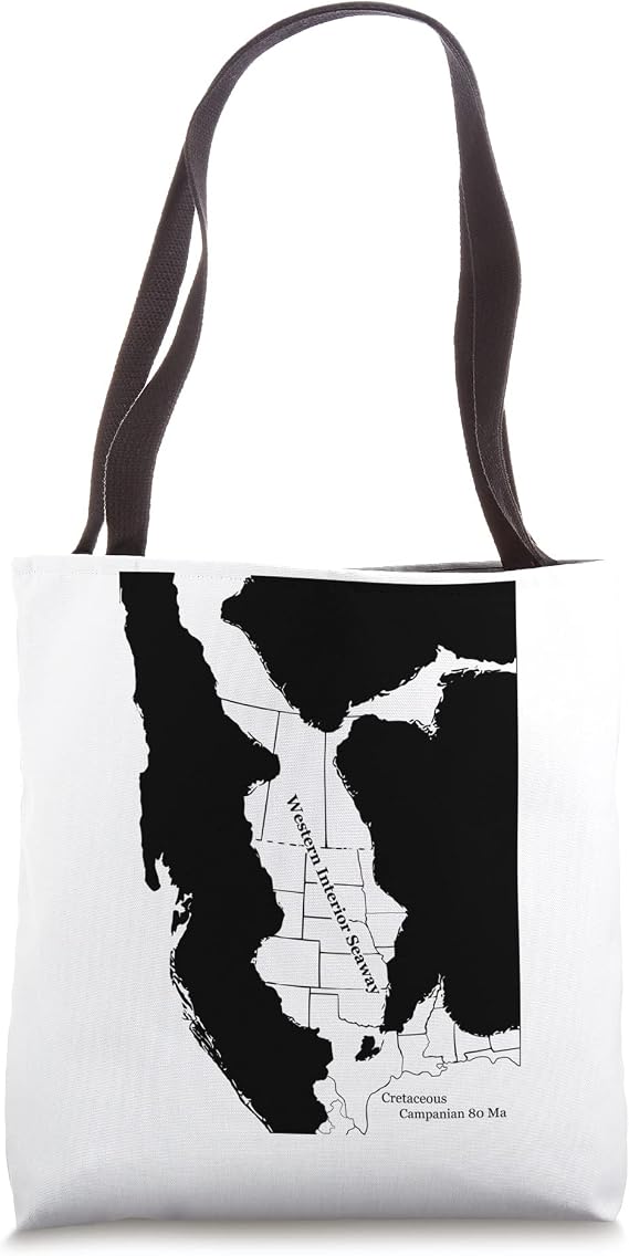 Western Interior Seaway Map: Prehistoric Style Tote Bag