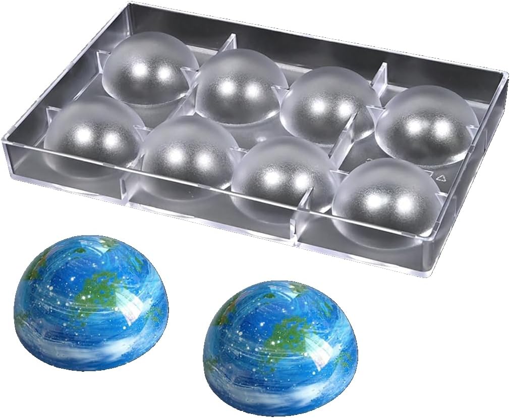 TUKE Polycarbonate Chocolate Mold Candy Maker Mold for Chocolate, Candy, Soap - Professional Baking Tools - BPA-Free, Durable & Reusable (D_Semi-Circle)