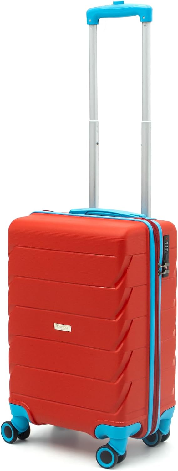 Cotpoly Cabin Size Suitcase, Polypropylene Suitcase, Capella Shockproof Suitcase (Red Cabin)