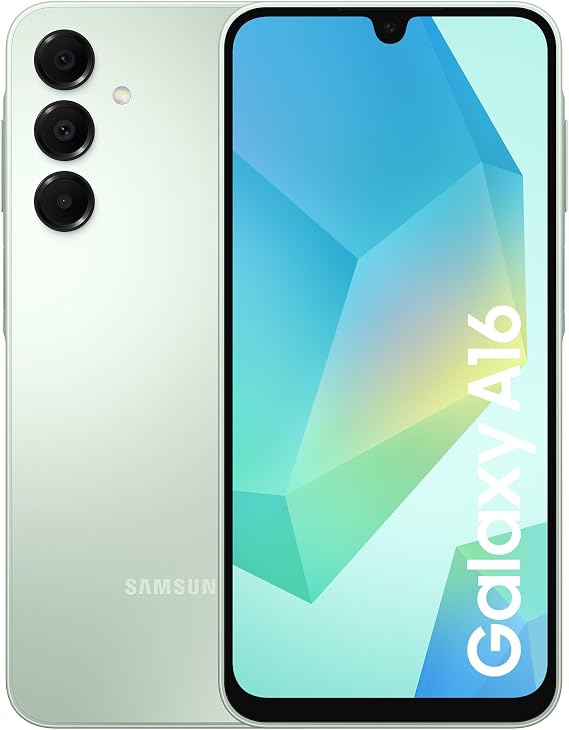 Samsung Galaxy A16 4G Android Smartphone, Super Amoled 6.7" Screen, Multiple Cameras, 128GB Storage, Light Green, (UK Version)