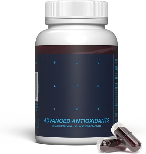 Blueprint Bryan Johnson Advanced Antioxidant Supplement Lutein, Zeaxanthin, Lycopene, Vitamin K1, K2 Vegan Capsules for Vision, Bone & Heart Support Updated Formula of Essential Softgels