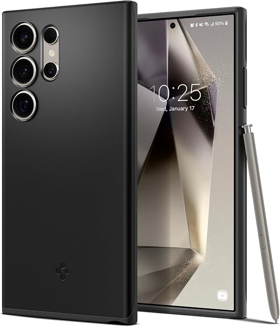 Spigen Thin Fit Designed for Galaxy S24 Ultra Case (2024) [Hard Shell] [Military-Grade Protection] - Black