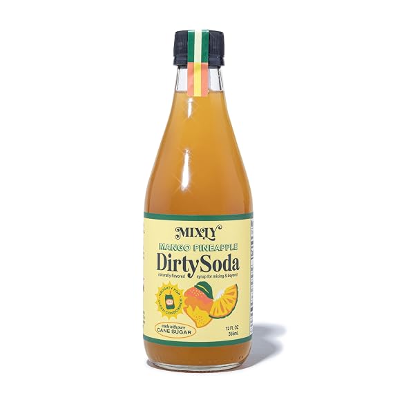 Mixly Mango Pineapple Dirty Soda Syrup Flavored Syrups for Drinks, 12oz