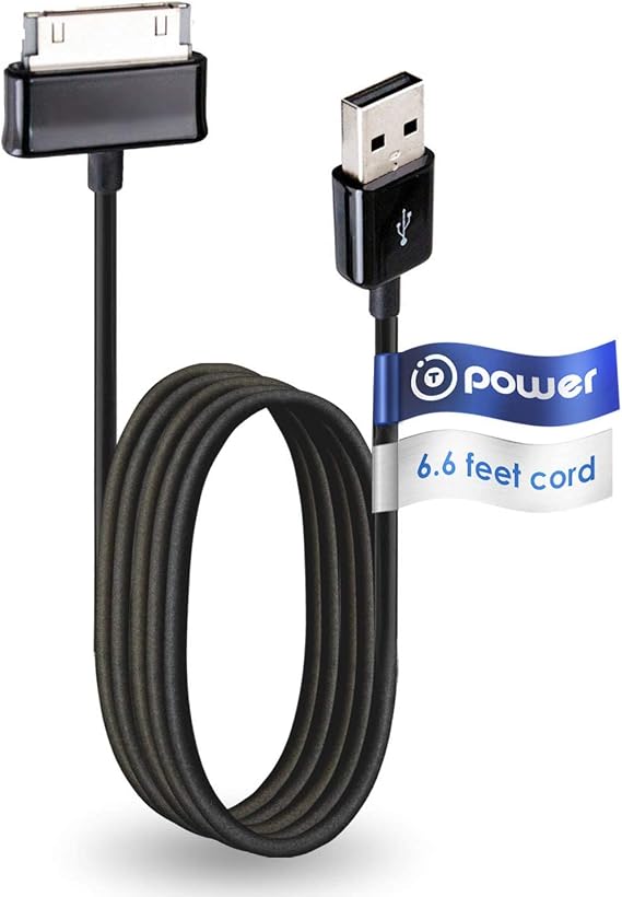 T POWER 30-pin 6 Feet Long for Samsung Galaxy Tab 7.0 7.7 8.9 10.1 Galaxy Tab plus 7", 8.9", 10.1" Tablet 2 Replacement Spare Power Cord Charging Sync Data Cable